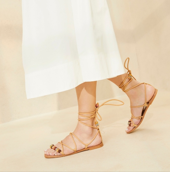 Loeffler Randall Shoes - LOEFFLER RANDALL Colleen Ankle Tie Sandal In Honey